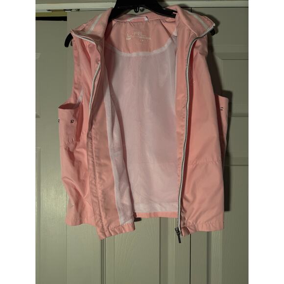 Lauren Ralph Lauren Pink Collared Vest Jacket Embroidered Crest Logo Size XL - Picture 4 of 11